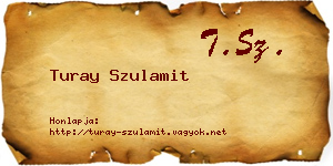 Turay Szulamit névjegykártya